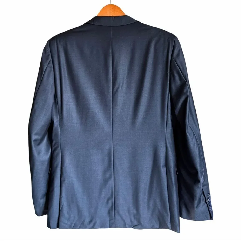 Ermenegildo Zegna Trofeo Torino Blue Wool Blazer Men’s 50R Luxury Sport Coat